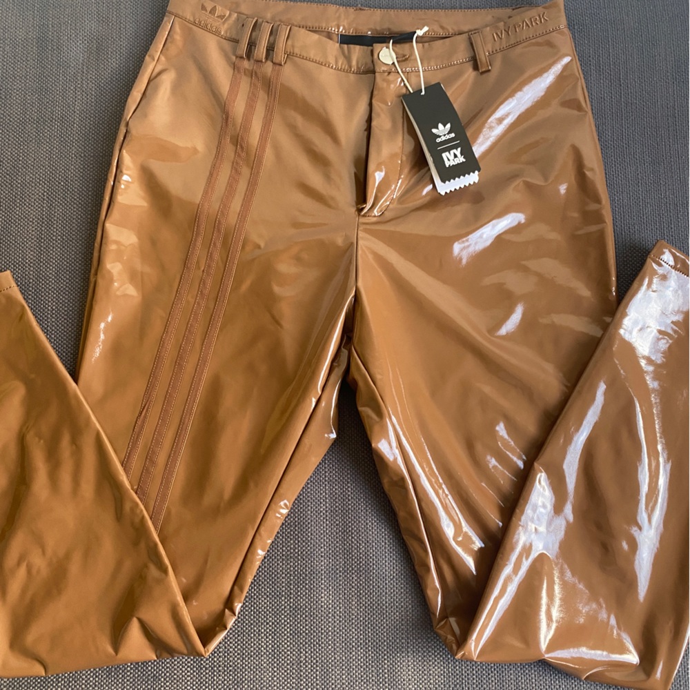 Adidas x Ivy Park brown latex pants NWT